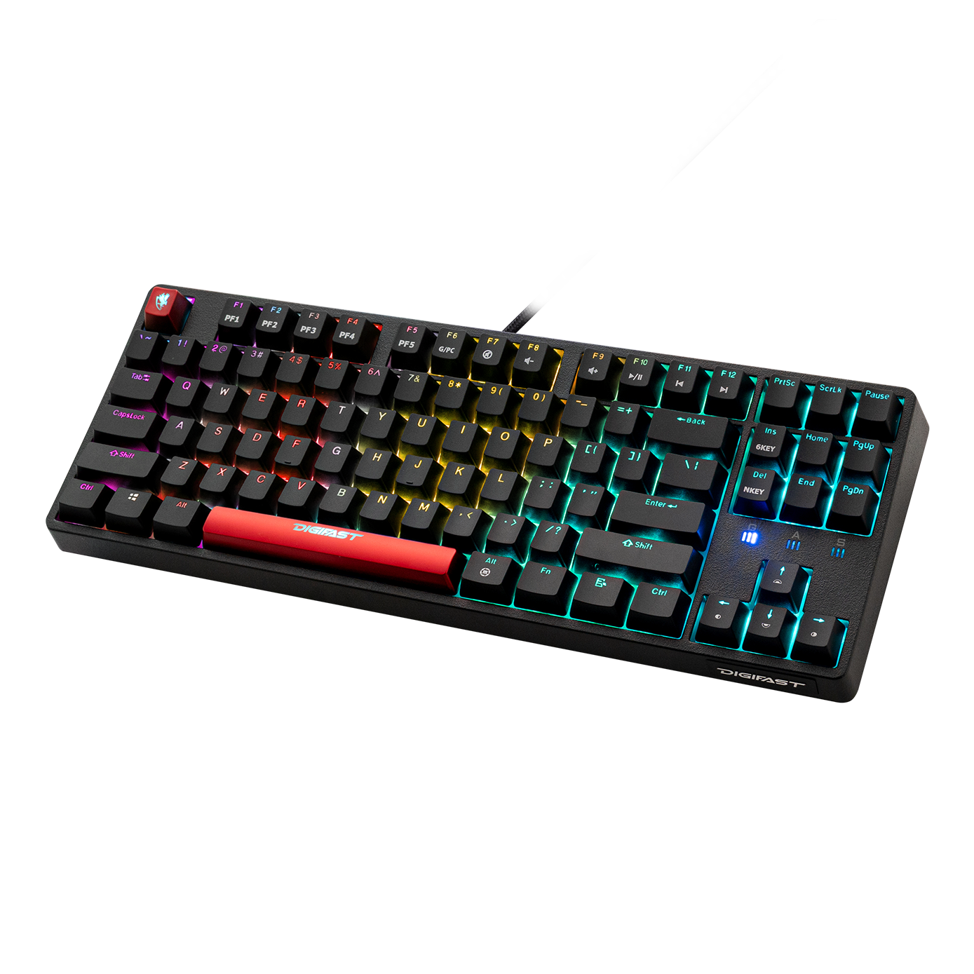 DIGIFAST Mechanical RGB Tenkeyless Gaming Chronus Series Keyboard with Cherry MX Switches