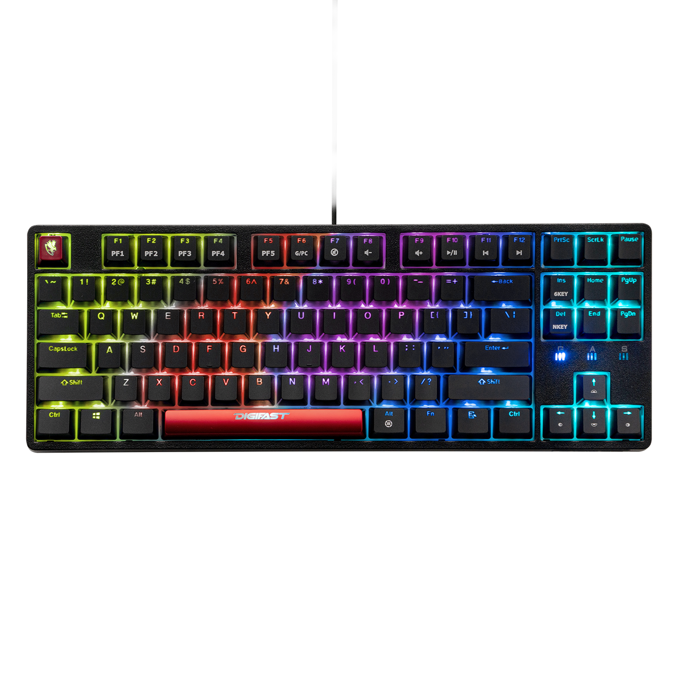 DIGIFAST Mechanical RGB Tenkeyless Gaming Chronus Series Keyboard with Cherry MX Switches