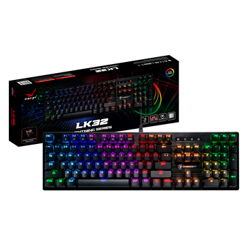 Digifast LK32 Mechanical RGB Gaming Keyboard, Optical Linear Switches 100 million durability, Customizable Color, Textured Surface, Water-Resistant