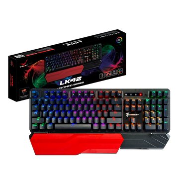 Digifast LK42 Mechanical RGB Gaming Keyboard, Optical Clicky Switches 100 million durability, Customizable Color, Water-Resistant Design, Wrist Rest