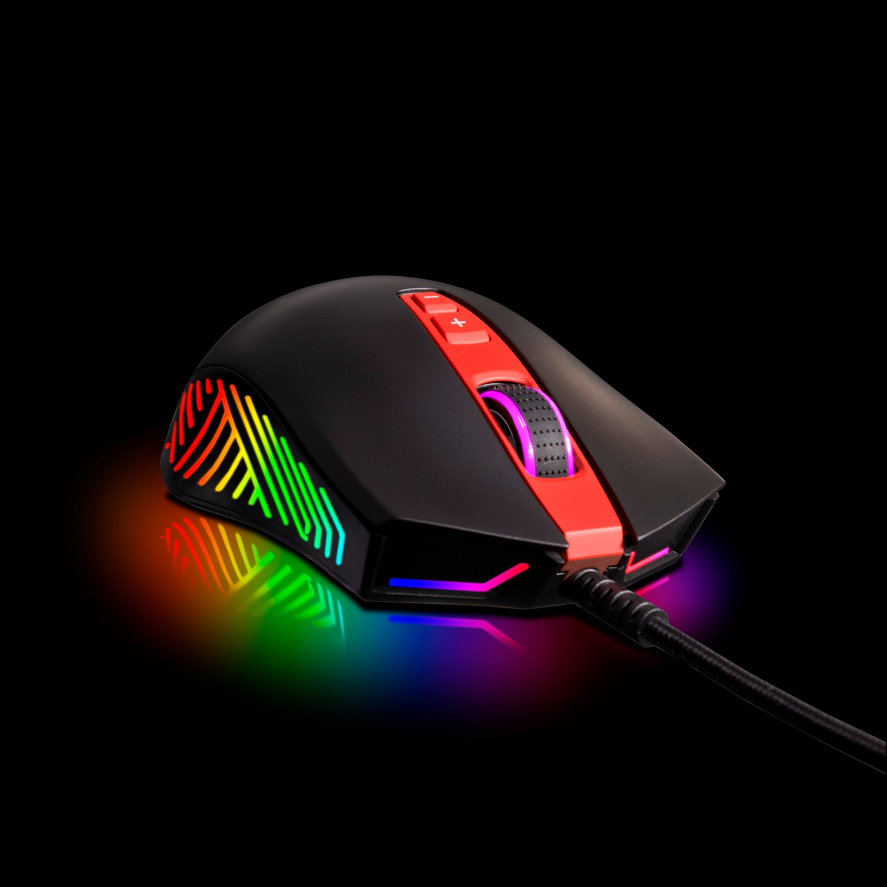 Digifast Nightfall NF15 RGB Gaming Mouse, Adjustable Weight, 60 Million Click Durability, 7 Programmable Buttons, Dynamic RGB, Customizable Color, DPI