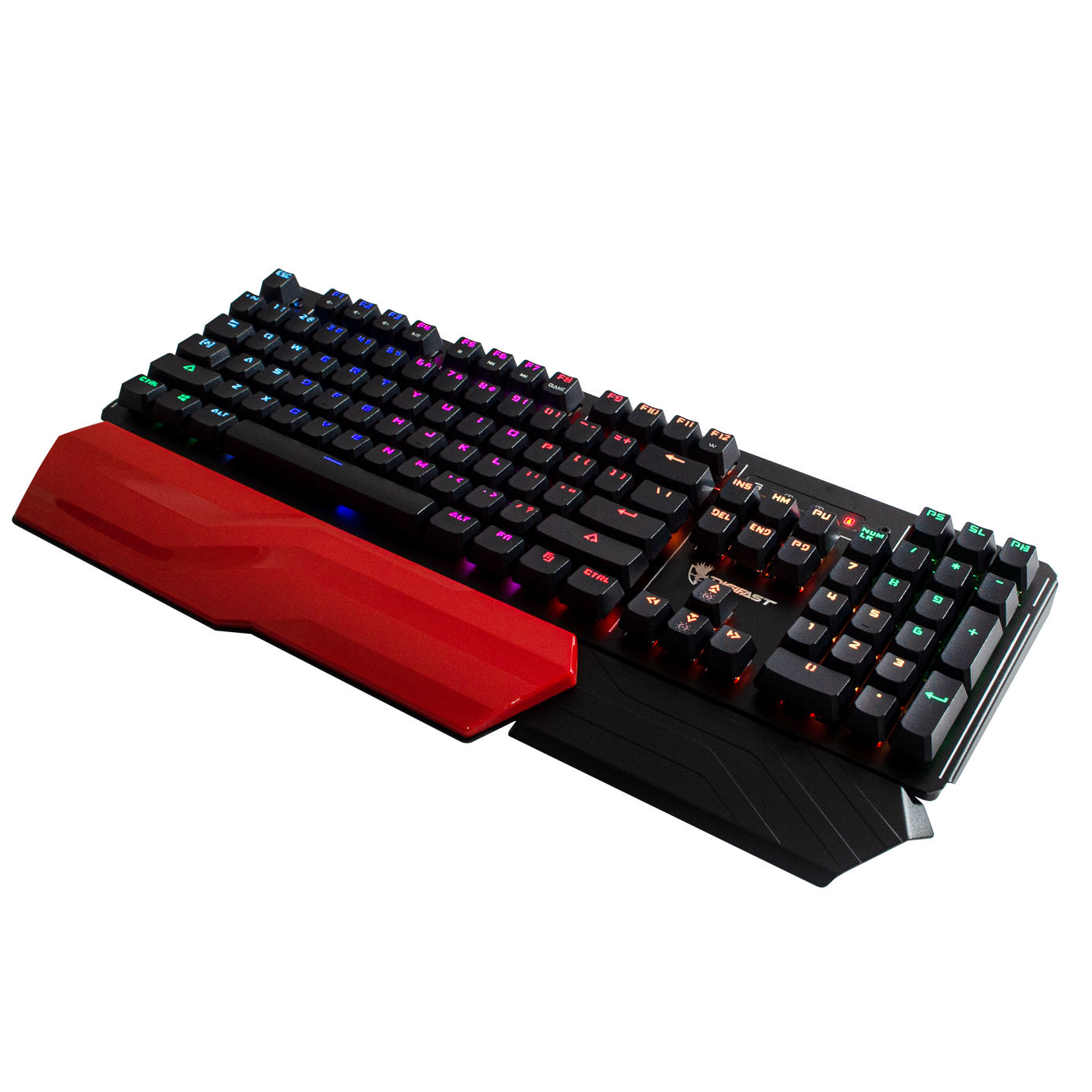 Digifast LK42 Mechanical RGB Gaming Keyboard, Optical Clicky Switches 100 million durability, Customizable Color, Water-Resistant Design, Wrist Rest