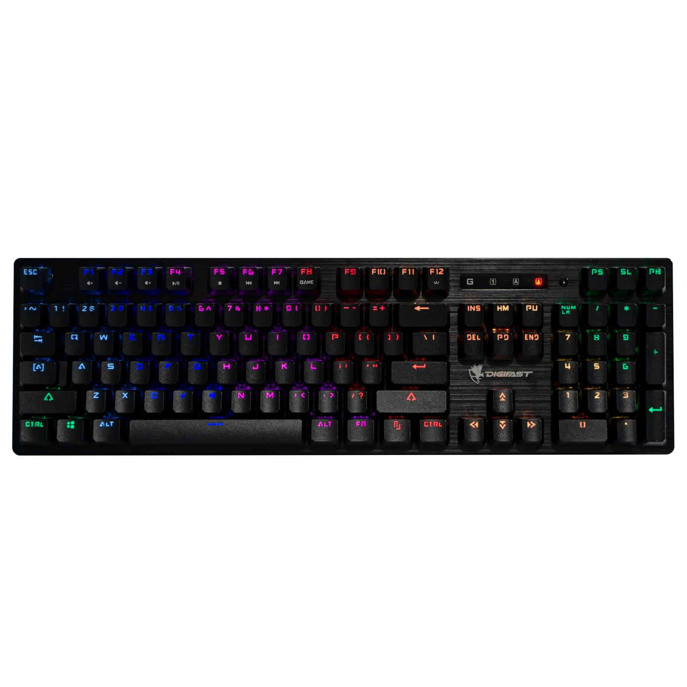 Digifast LK32 Mechanical RGB Gaming Keyboard, Optical Linear Switches 100 million durability, Customizable Color, Textured Surface, Water-Resistant