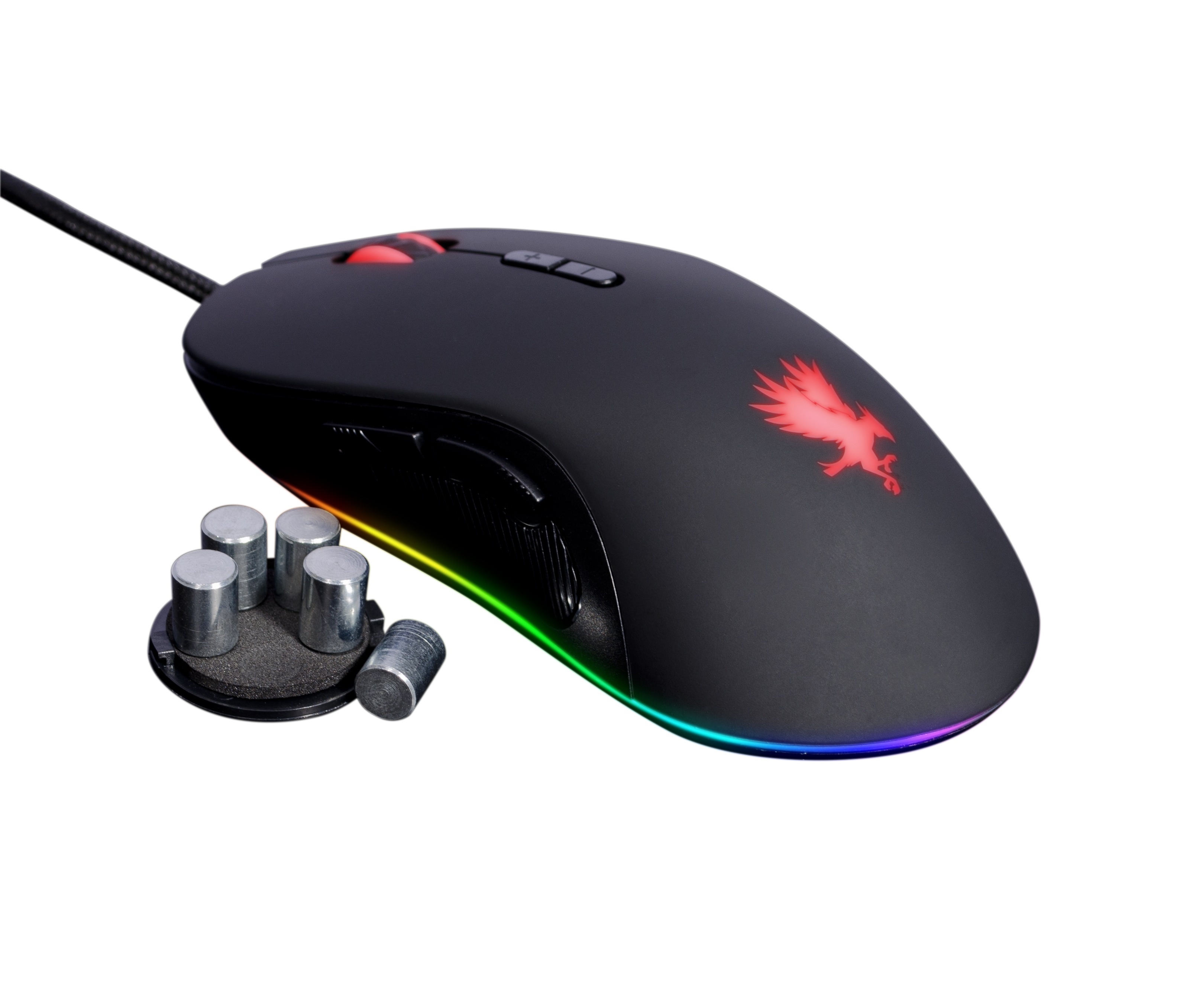 Digifast Nightfall NF12 RGB Gaming Mouse, Adjustable Weight, 20 Million Click Durability, 7 Programmable Buttons, Dynamic RGB, Customizable Color, DPI