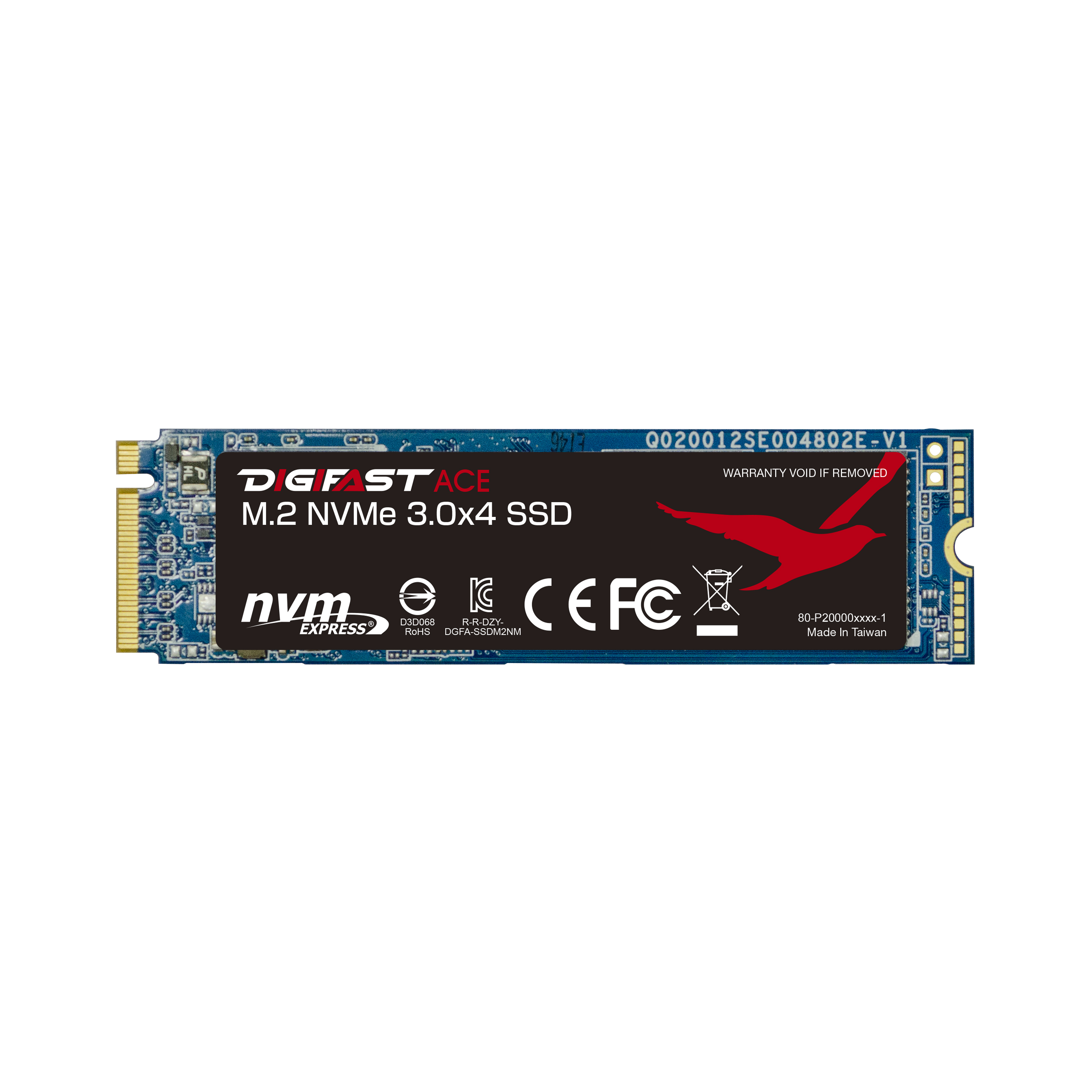 M.2 SSD - Digifast Ace 1TB M.2 NVMe SSD - Gen3x4 PCIe, M.2 2280, Toshiba BiCS3 NAND