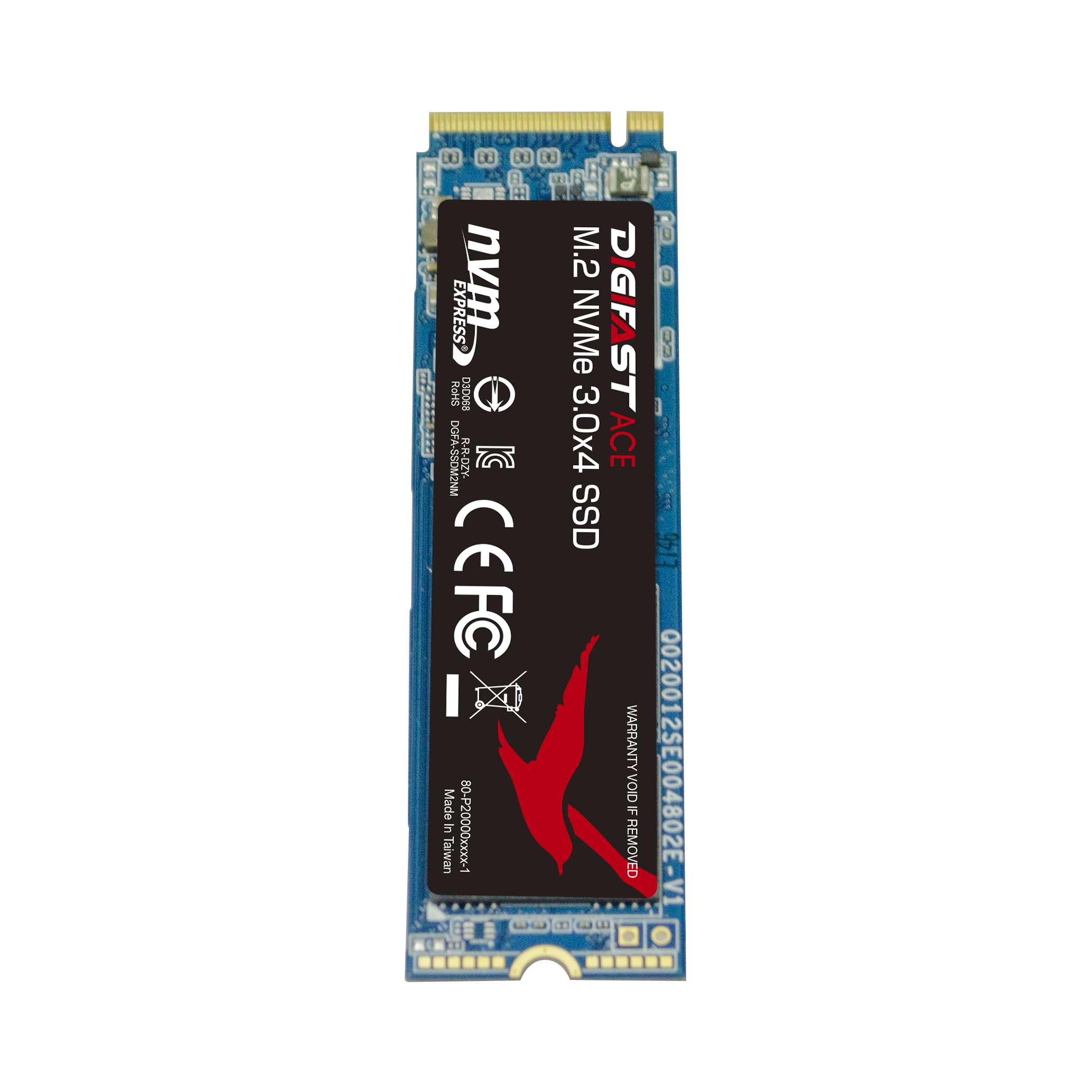M.2 SSD - Digifast Ace 1TB M.2 NVMe SSD - Gen3x4 PCIe, M.2 2280, Toshiba BiCS3 NAND