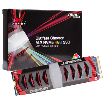 Digifast Chevron M.2 NVMe RGB SSD - Gen3x4 PCIe, M.2 2280, SMART Monitoring